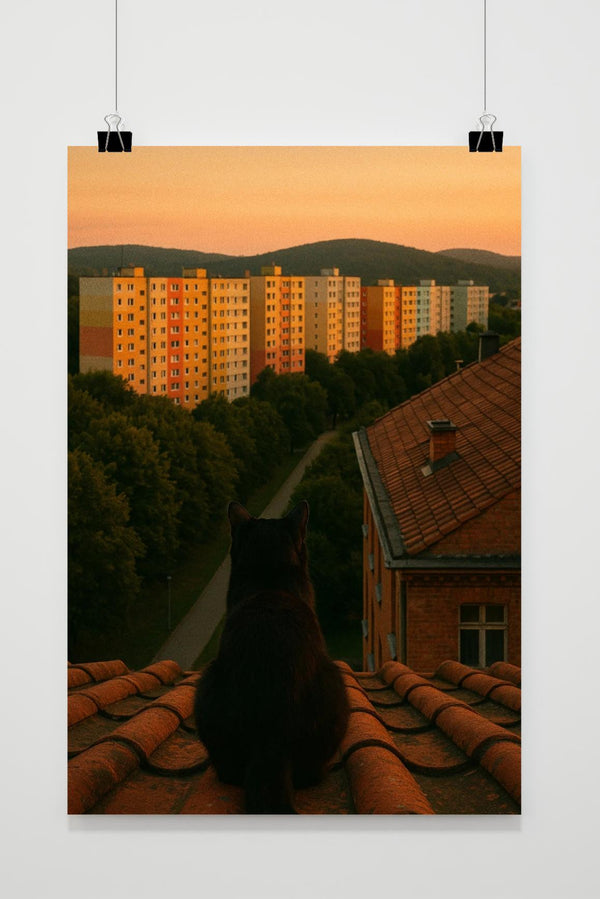 Cat Rooftop Town poster