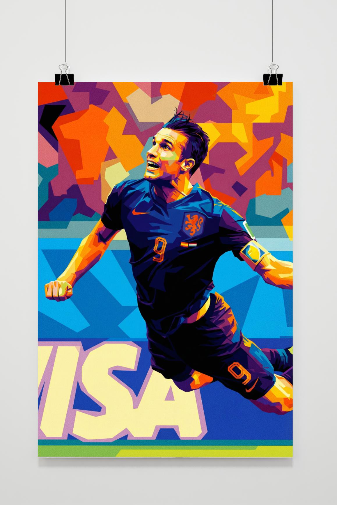 Robin van Persie Flying Dutchman poster van 25 Artstreet