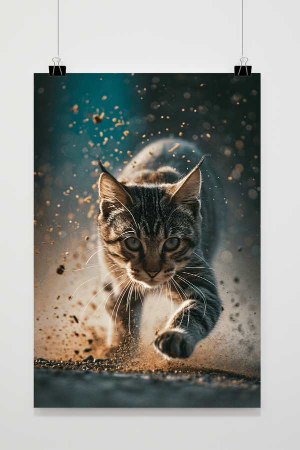Kat in actie poster