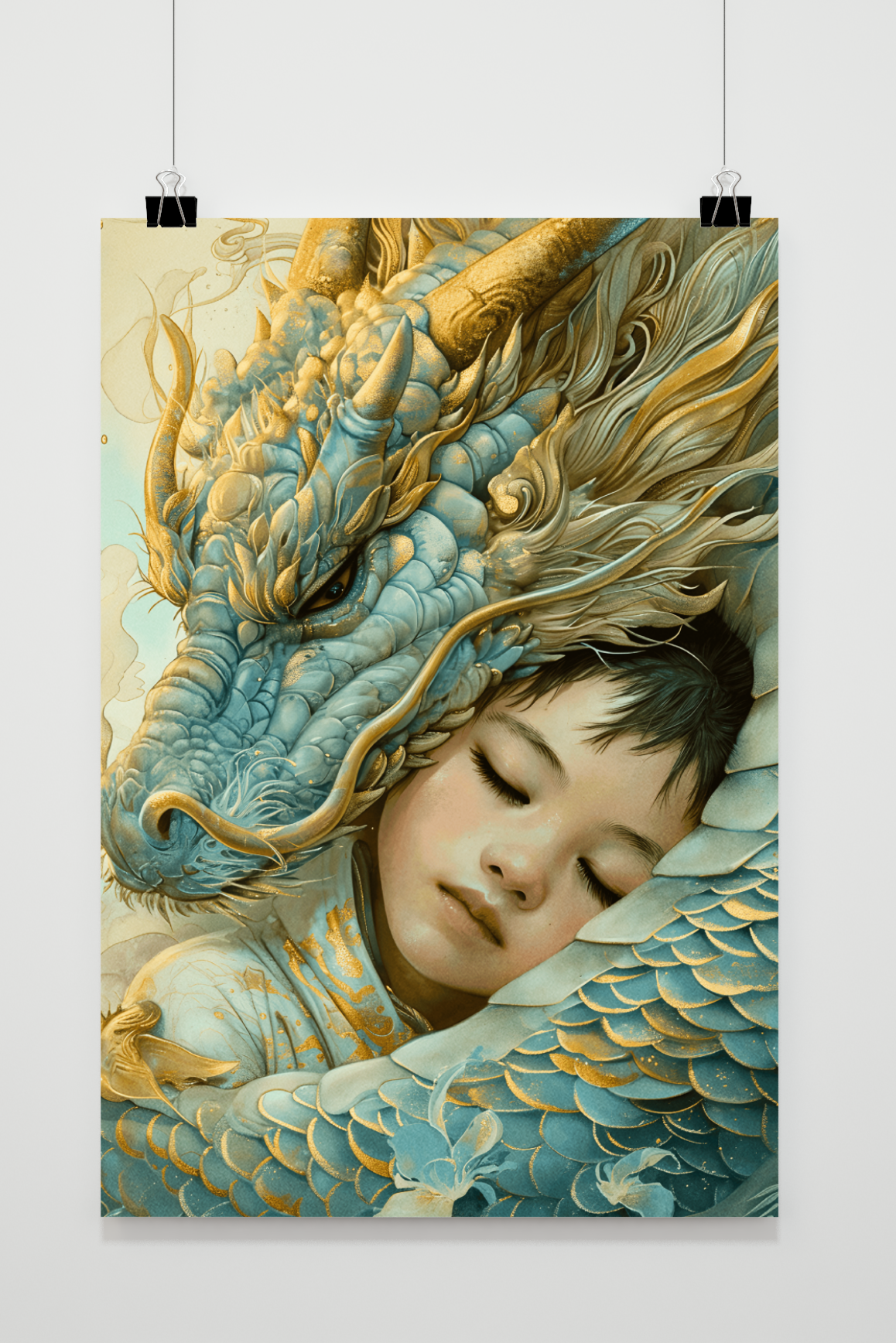 Póster Dragón y Niño de 25 Artstreet