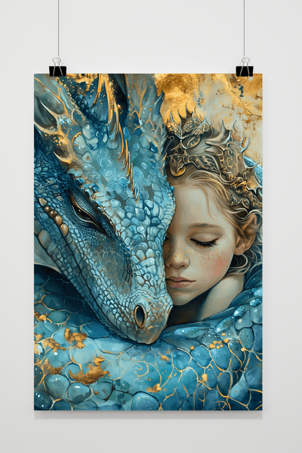 Drache und Kind Poster