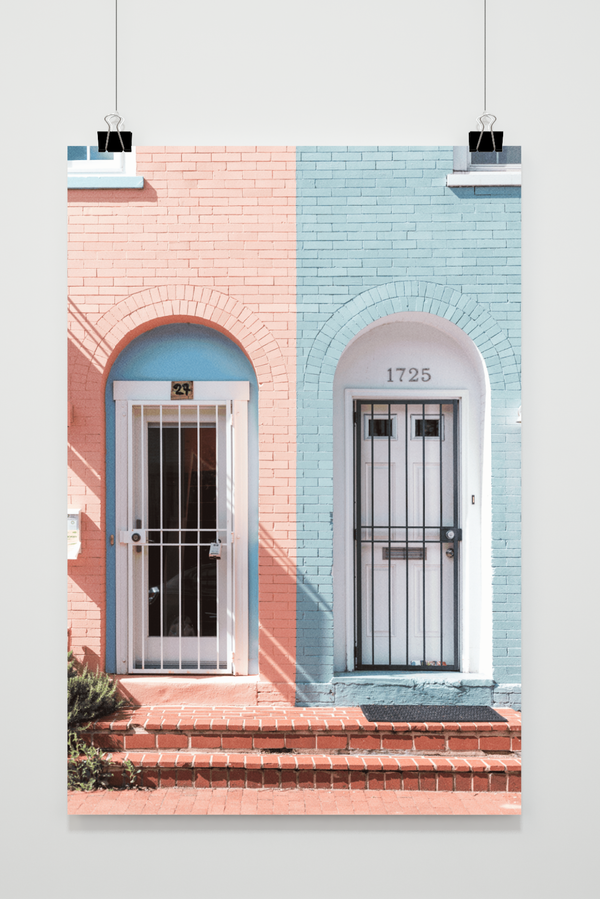 Póster Casas en Colores Pastel