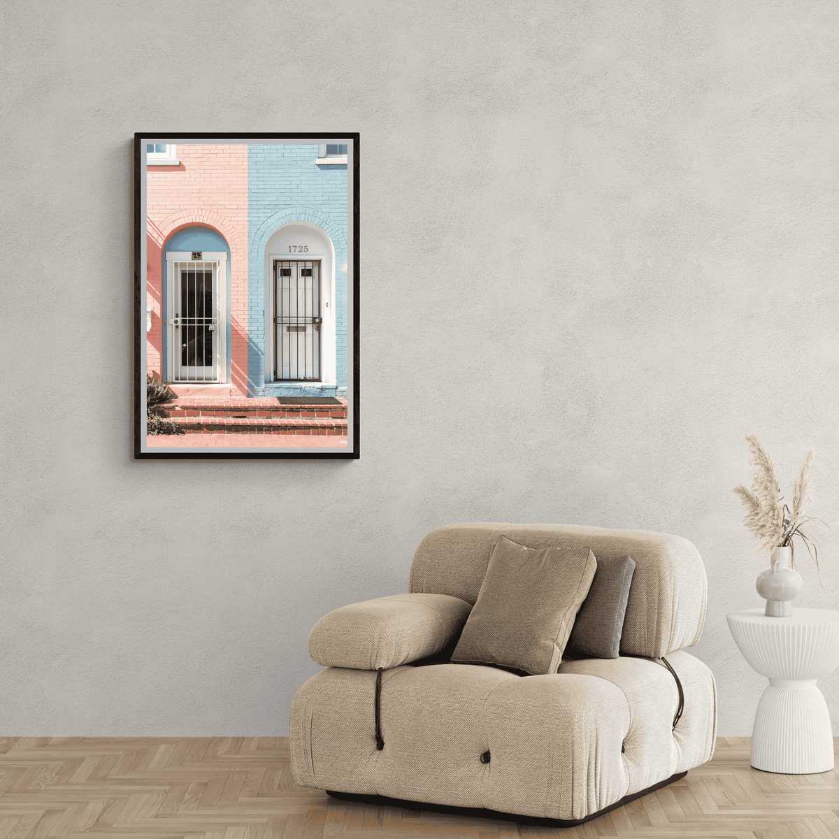 Casas en Colores Pastel en un interior