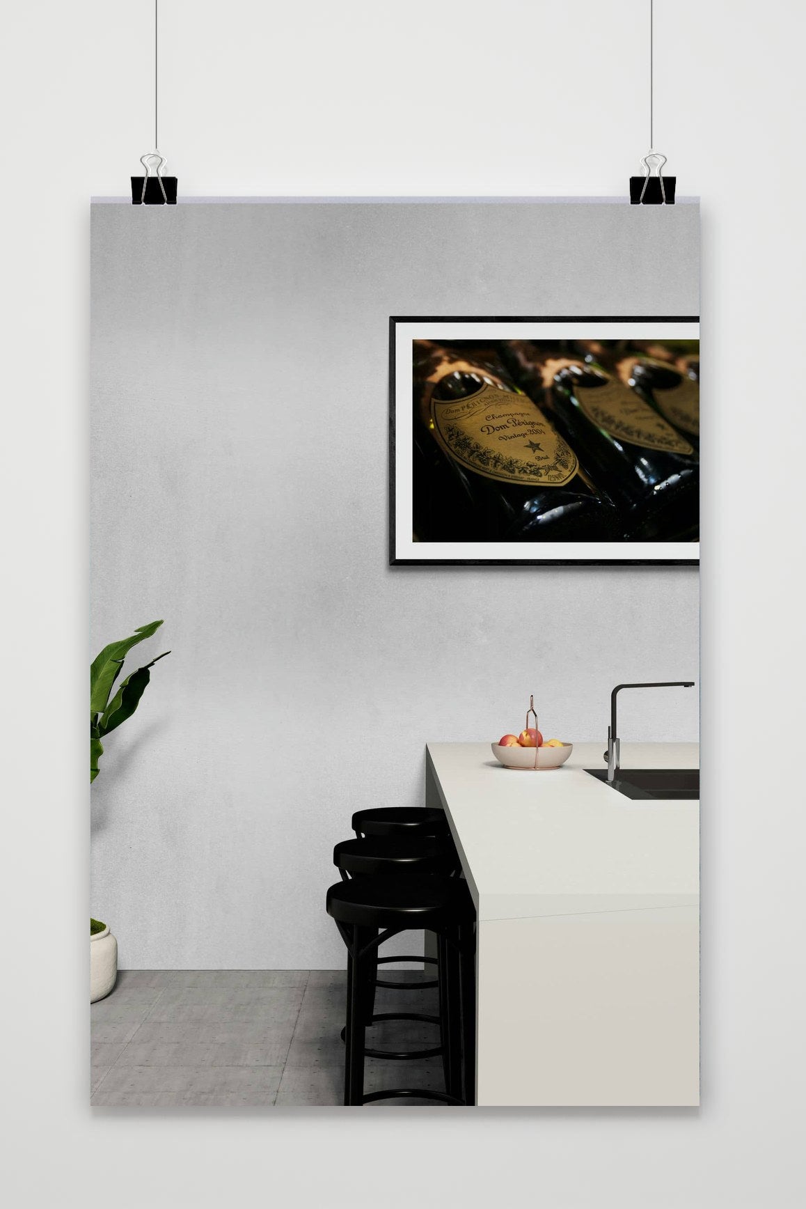 Flessen Dom Perignon poster