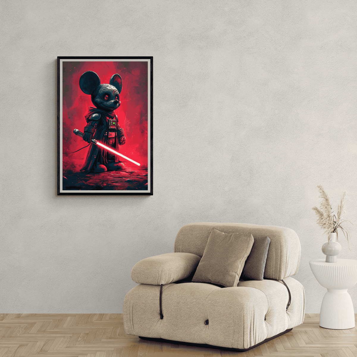 Darth Mickey Mouse en un interior