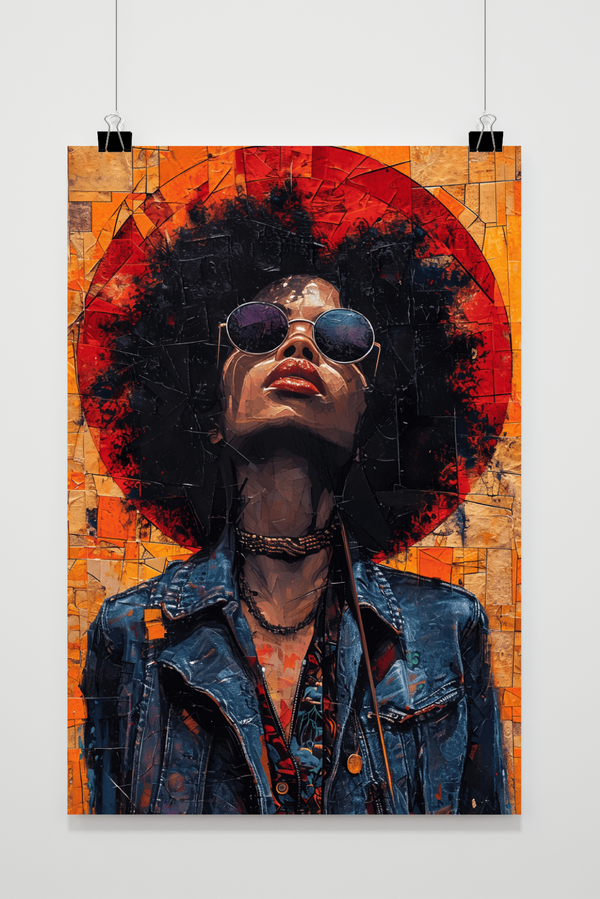Afrikanische Orange Brille Poster