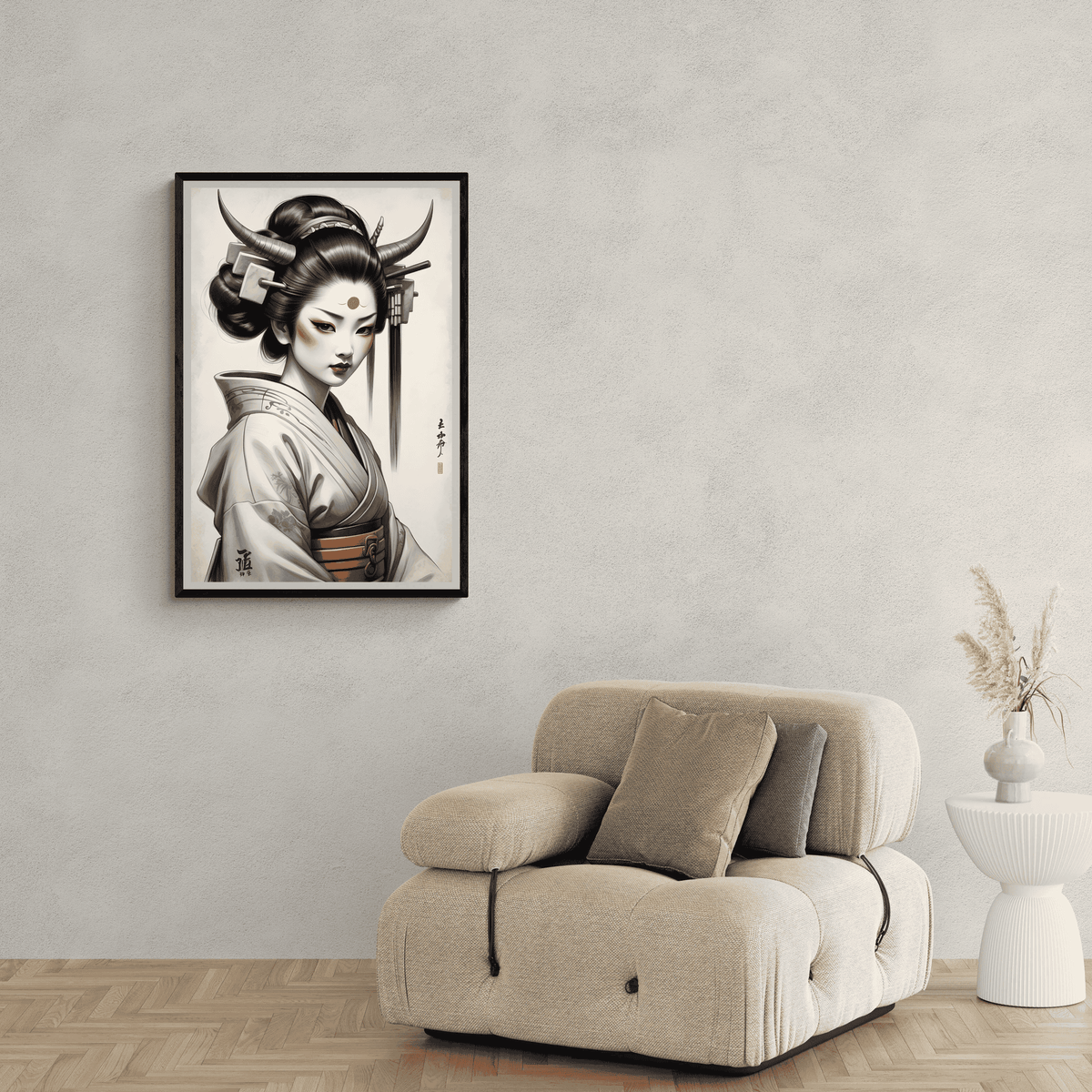 Geisha Demonio en un interior