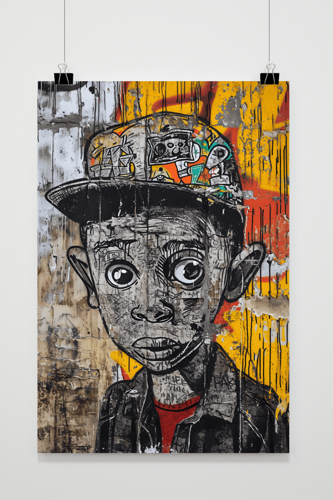 Póster Graffiti Cara en la Pared de 25 Artstreet