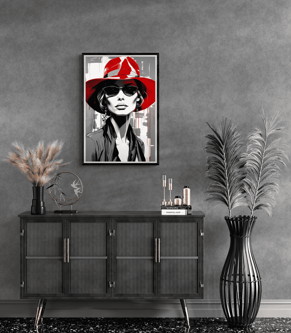 Black White Red Hat