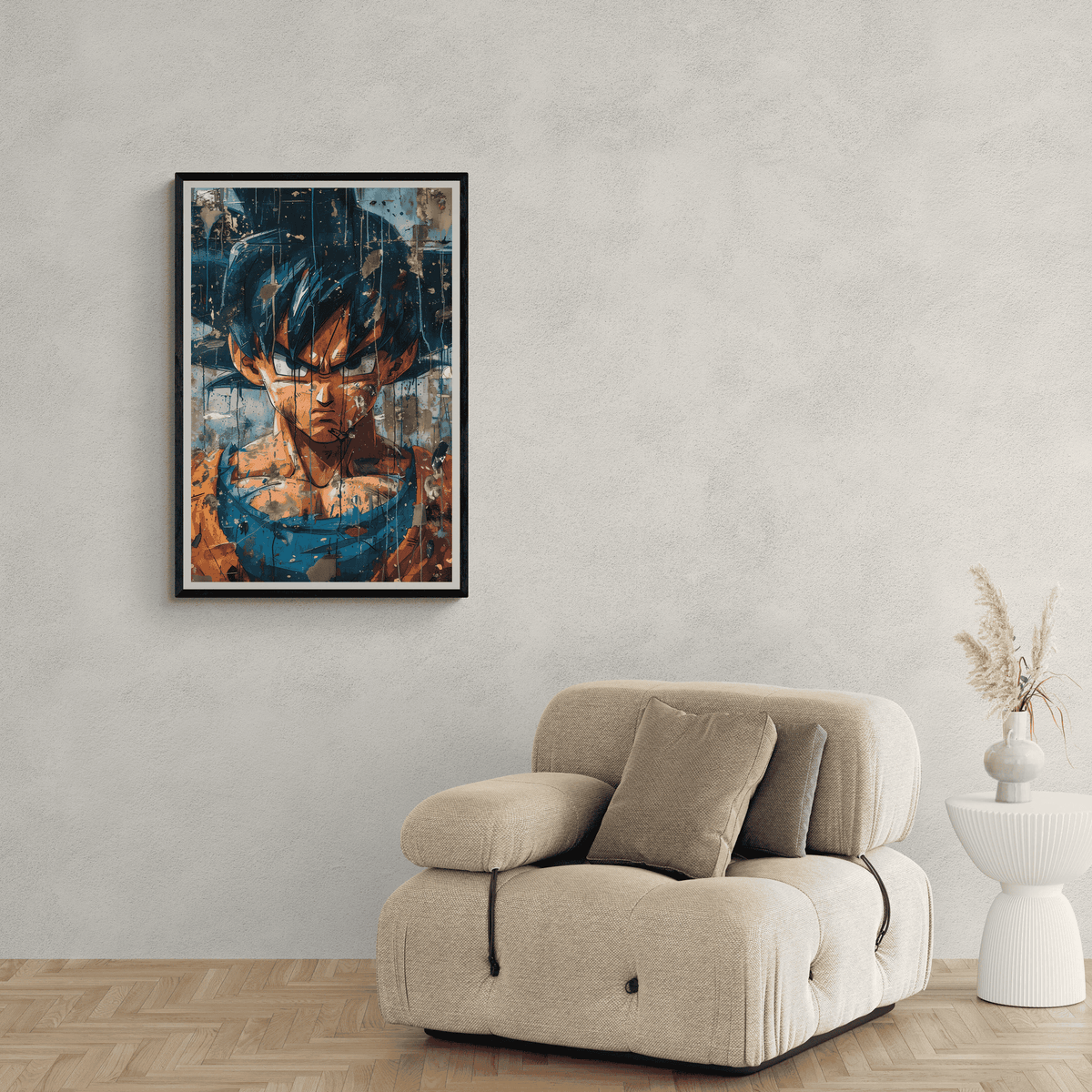 Goku Abstract en un interior