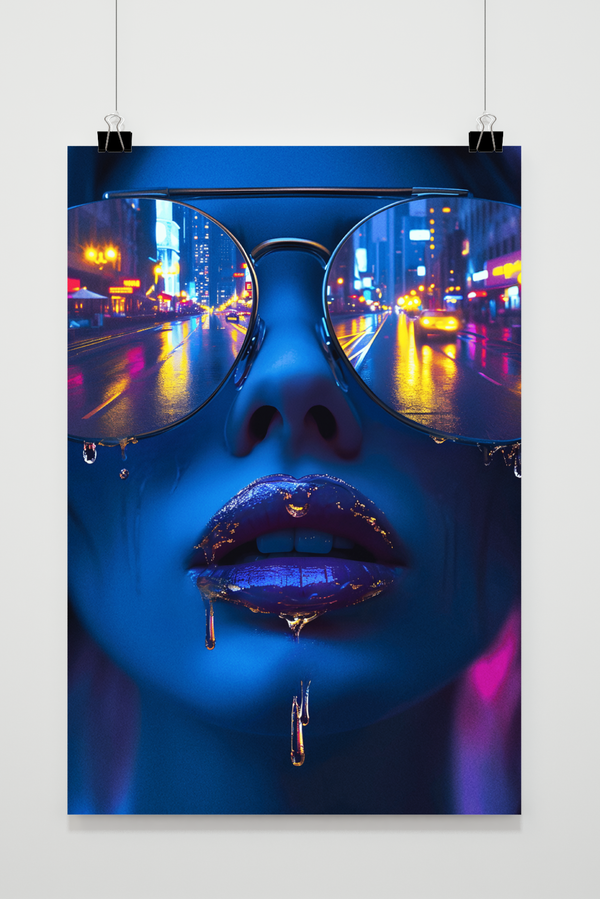 Glasses Neon City poster