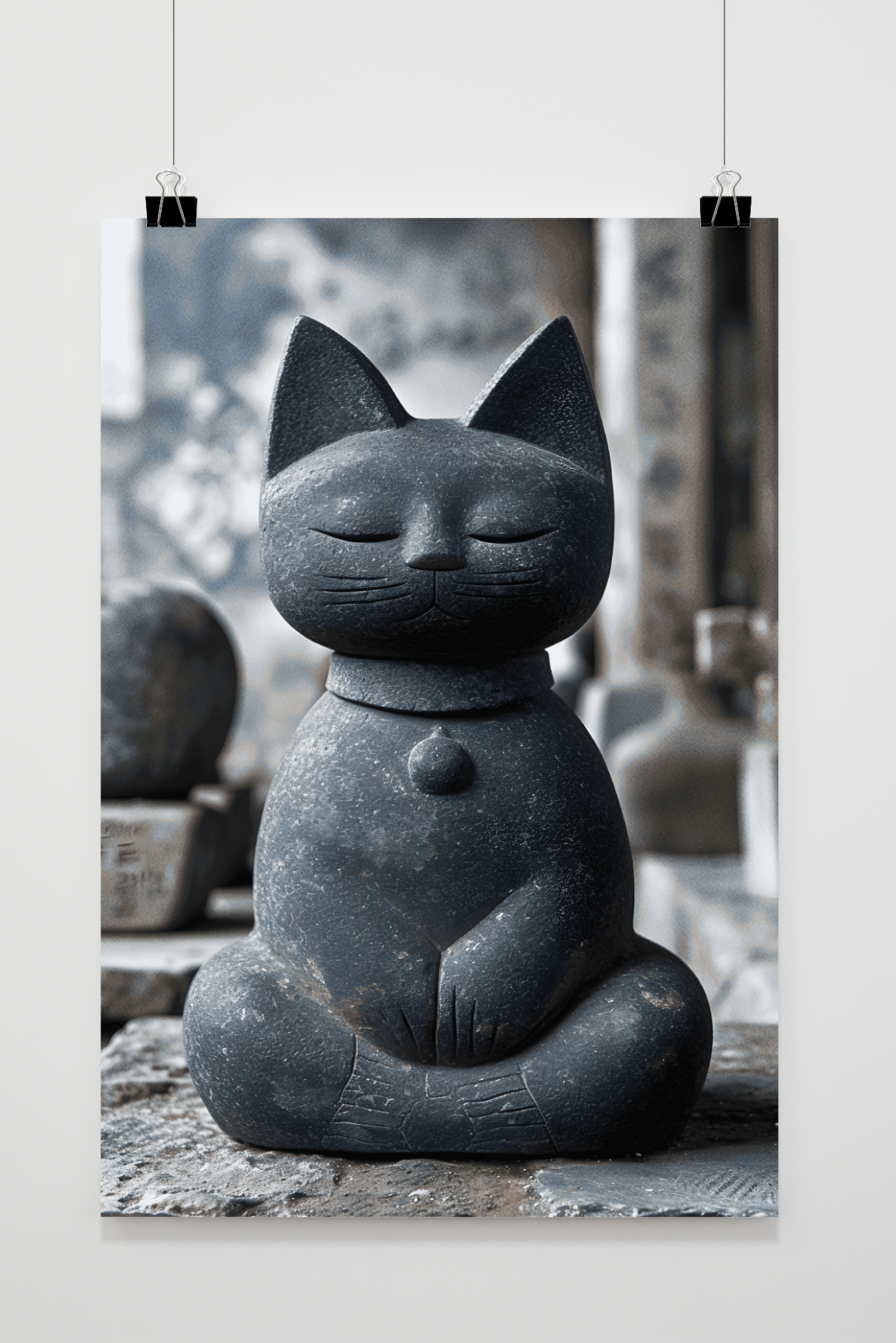 Póster Estatua de Gato de 25 Artstreet
