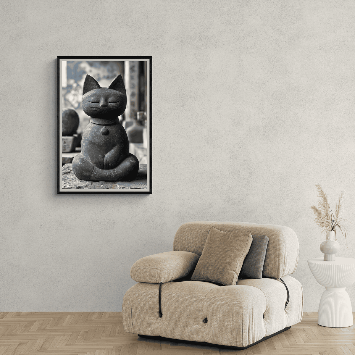 Estatua de Gato en un interior