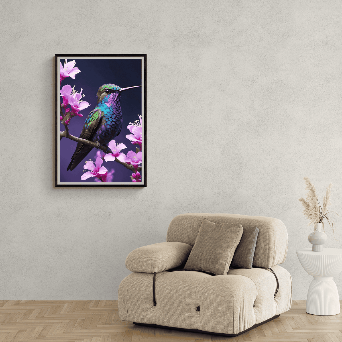 Colibri Rose dans un intérieur
