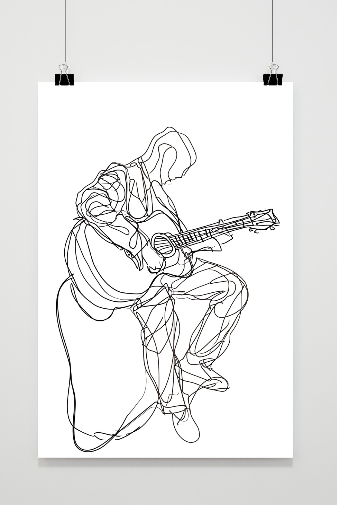 Póster Guitarra Líneas de 25 Artstreet