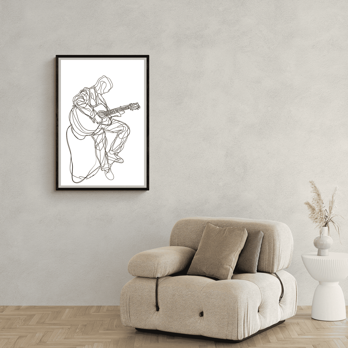 Guitarra Líneas en un interior