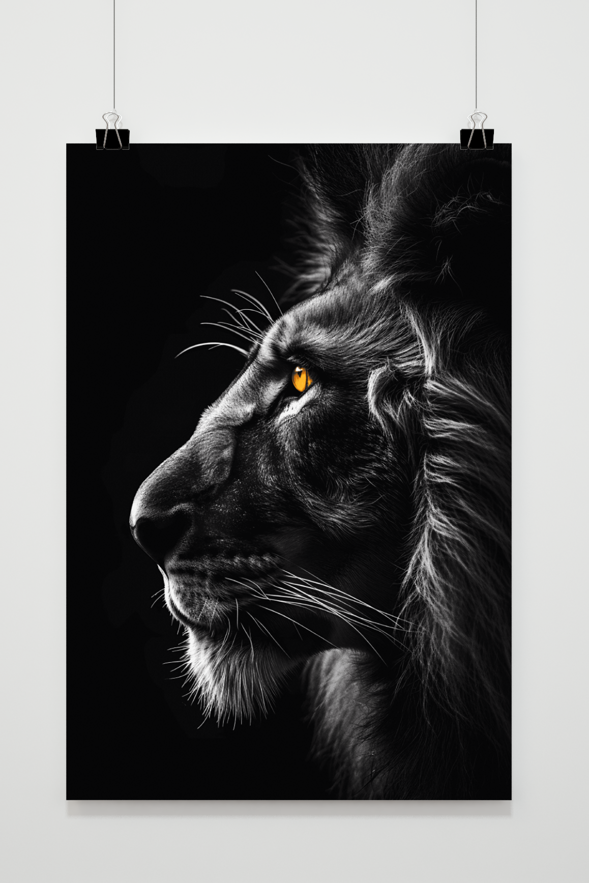 Póster León Negro Naranja de 25 Artstreet