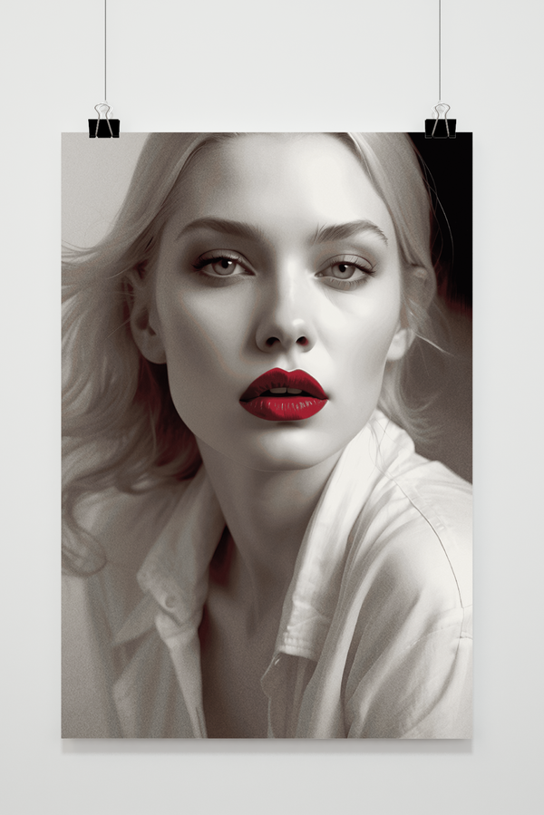Póster Labios Rojos Aesthetic