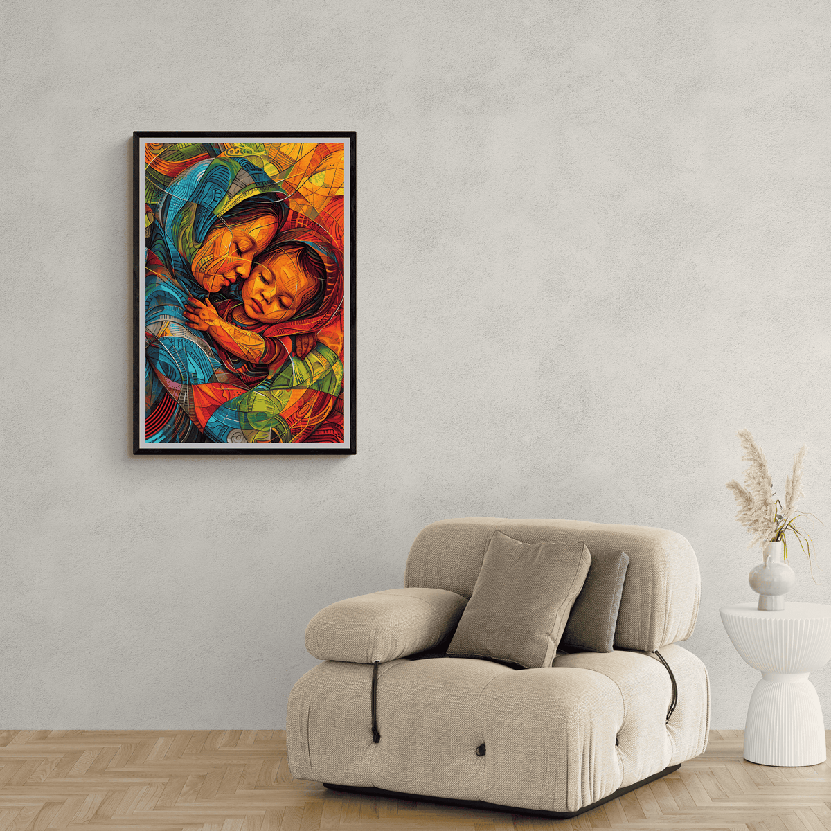 Madre e Hijo en un interior