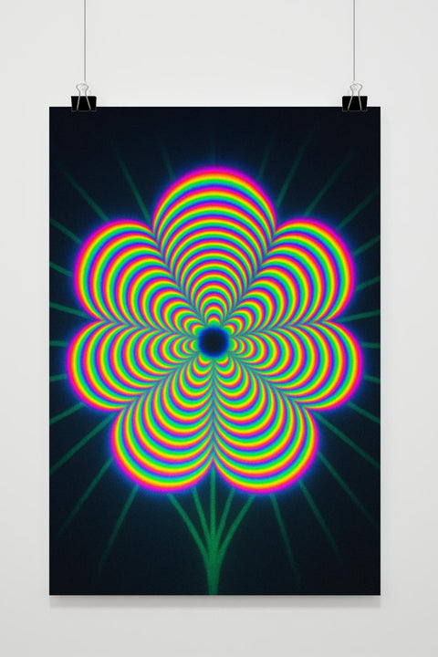 Póster Flower Rainbow Optical illusion Psychedelische