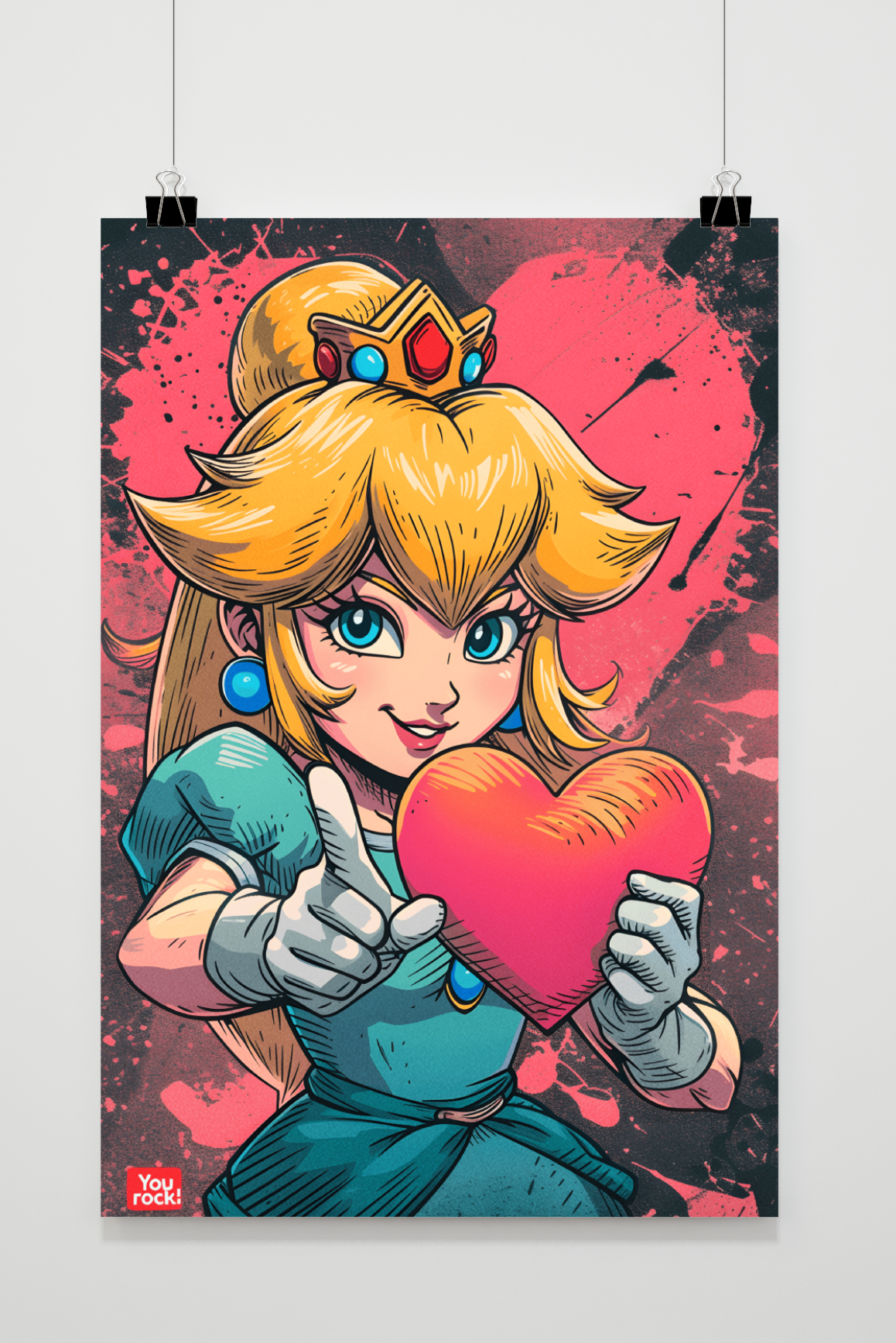 Póster Princesa Peach Corazón de 25 Artstreet