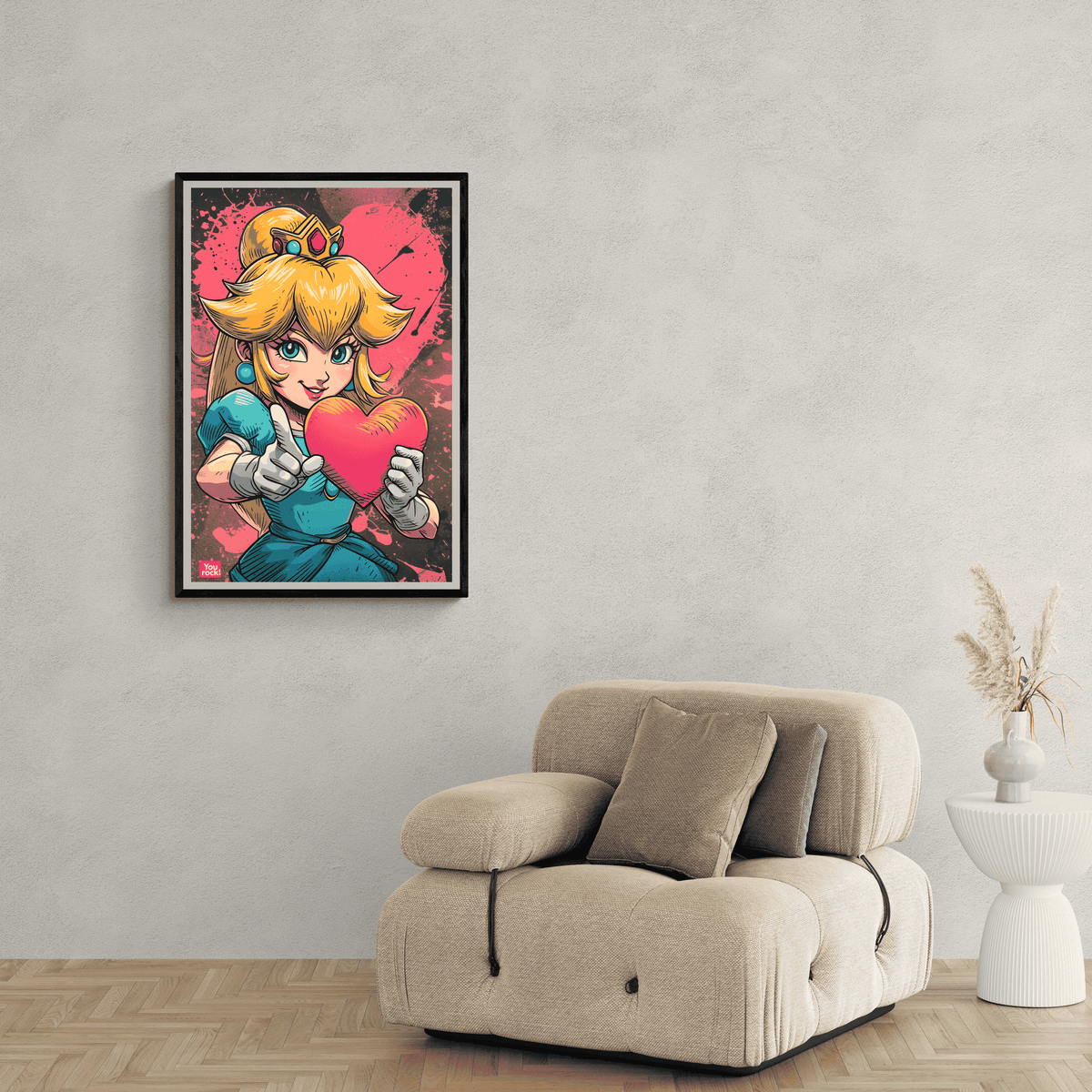 Princesa Peach Corazón en un interior