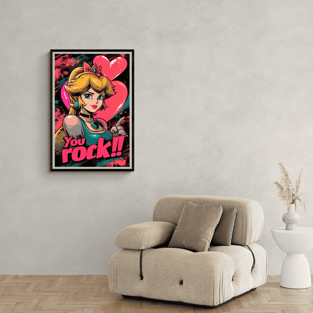 Princesa Peach You Rock en un interior