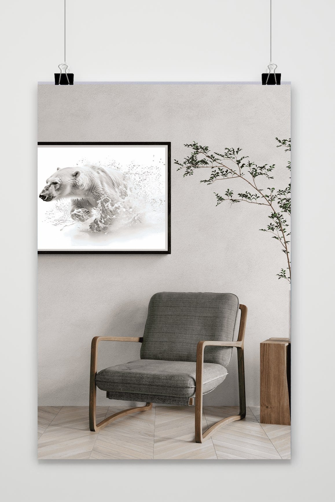Affiche Ours Polaire en Action de 25 Artstreet
