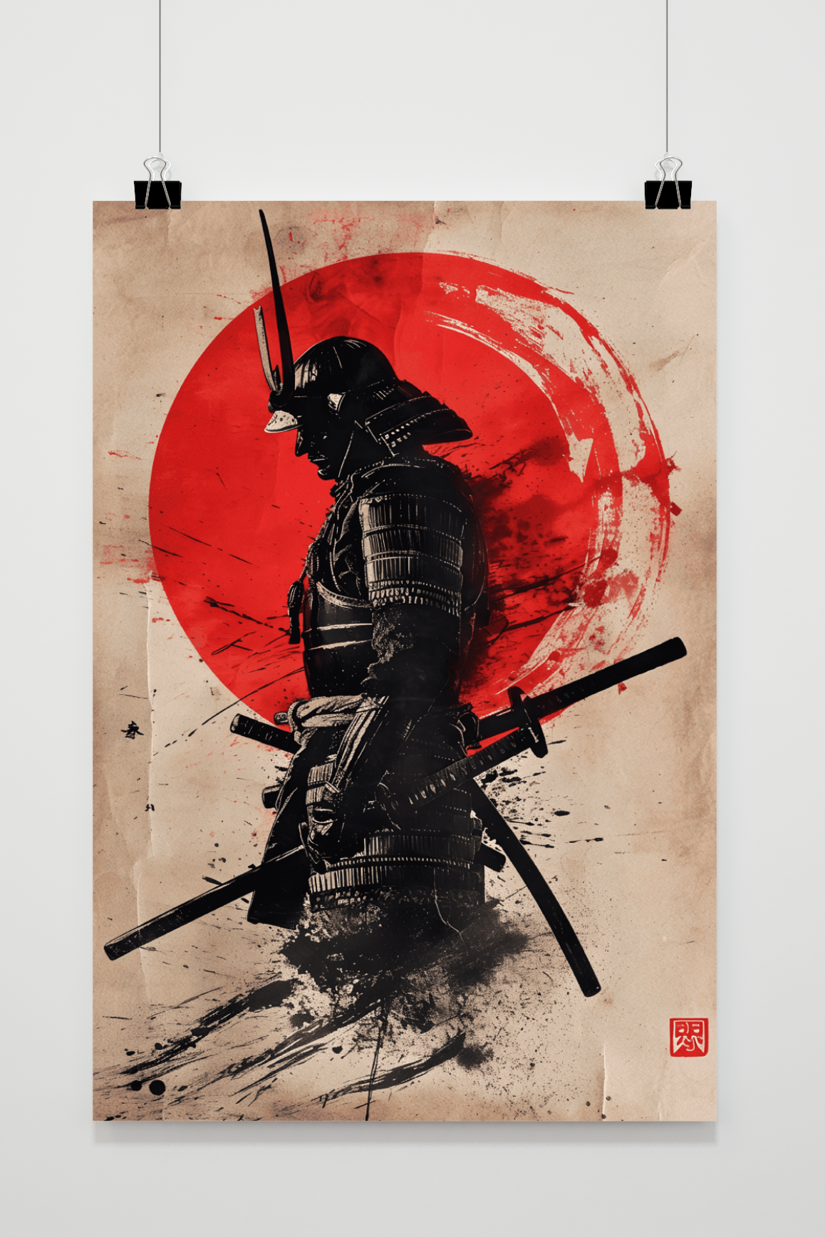Affiche Samouraï Soleil Rouge de 25 Artstreet