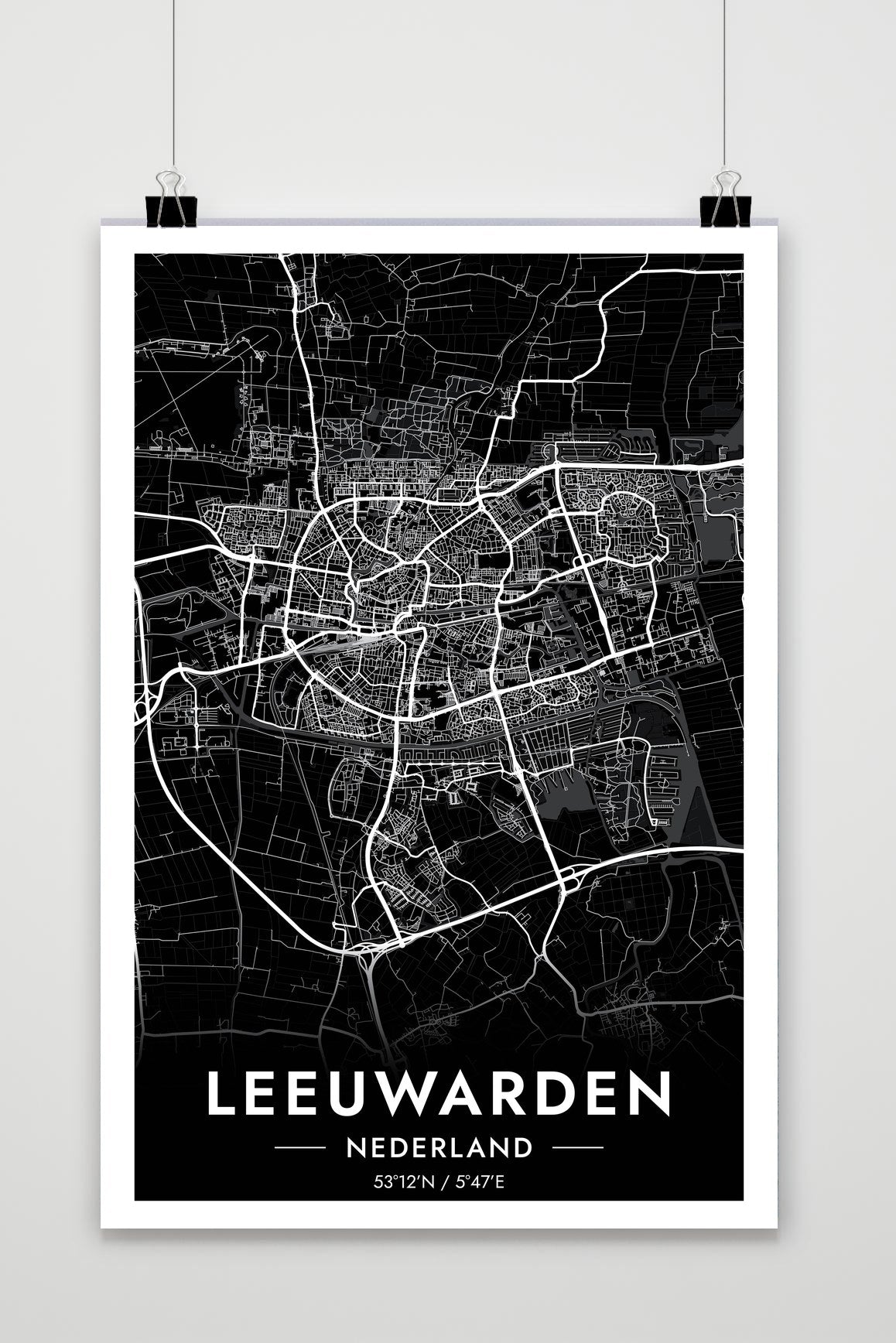 Póster Leeuwarden Map de 25 Artstreet