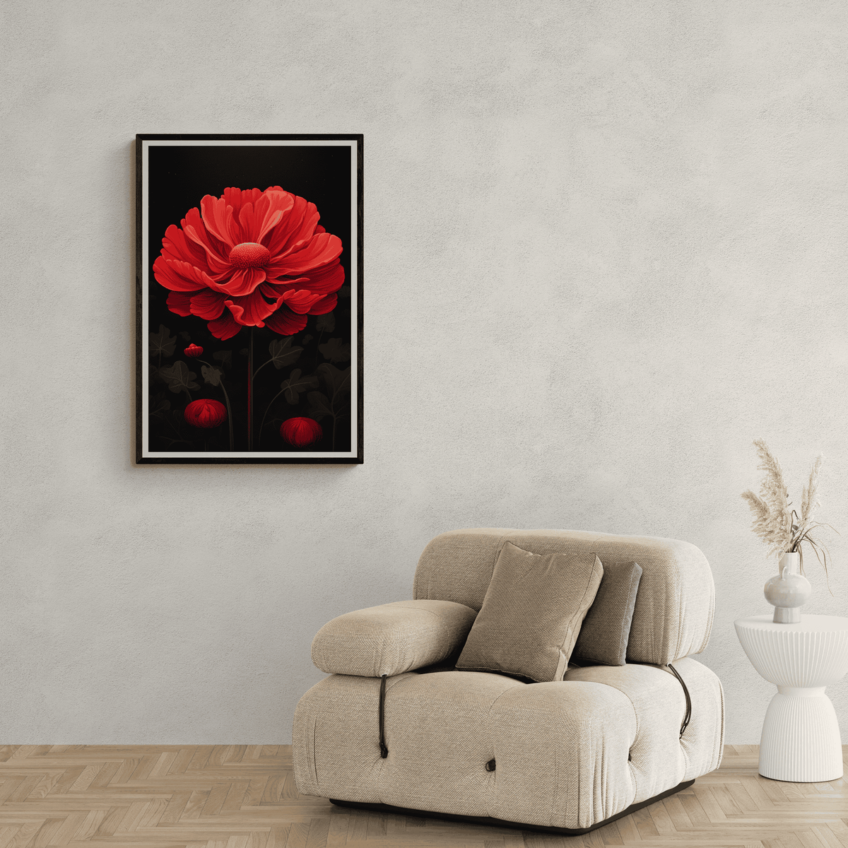 Flor Roja en un interior