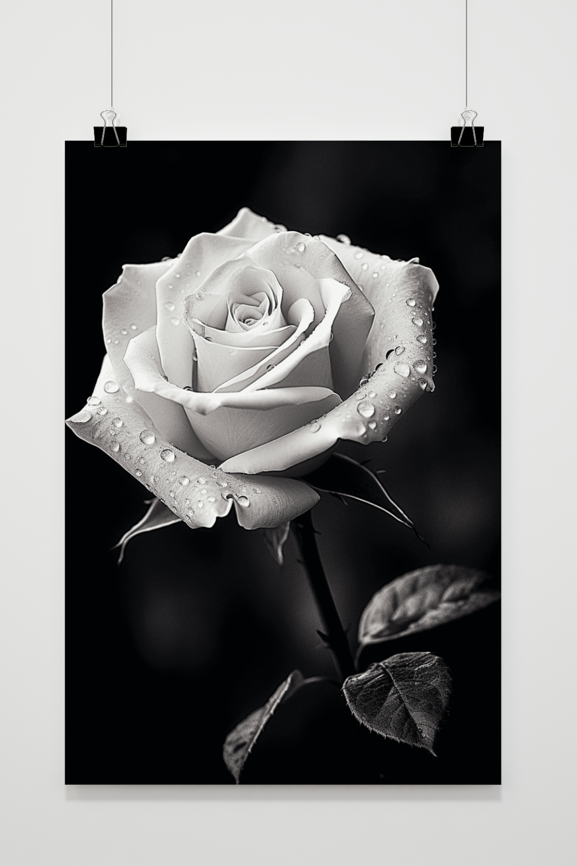 Póster Rosa en Blanco y Negro de 25 Artstreet