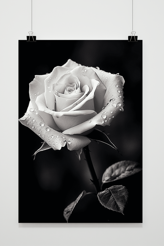 Black White Rose