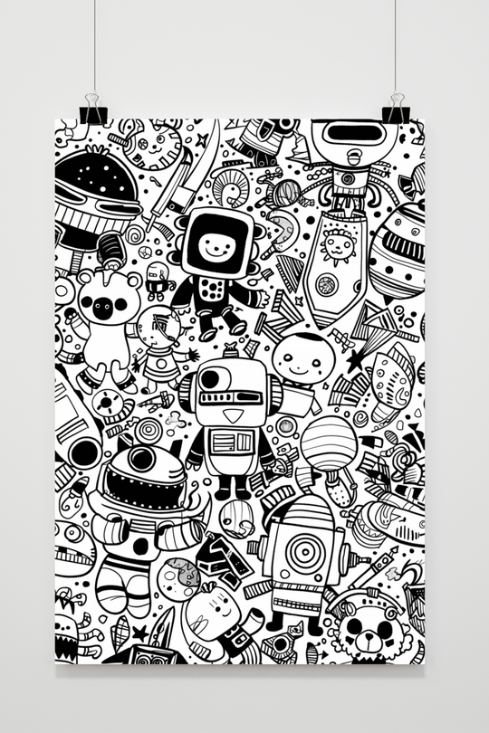 Doodles Black White