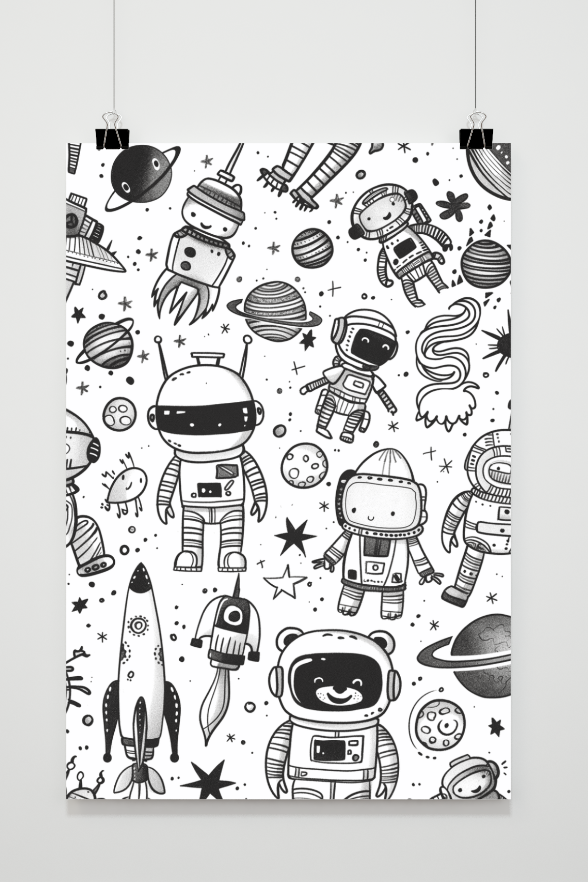Póster Doodles Astronauta de 25 Artstreet