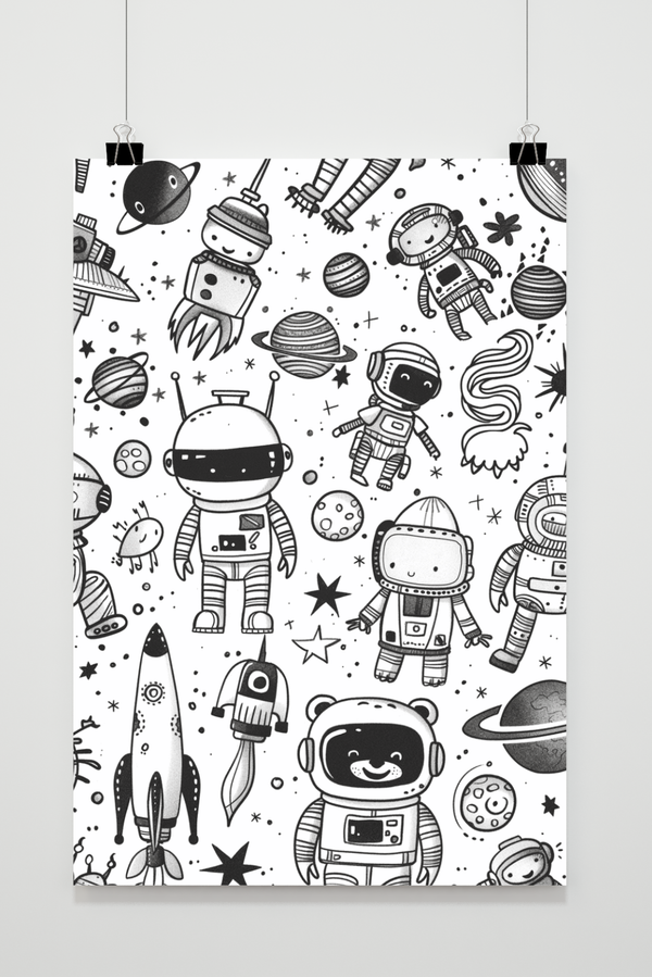 Póster Doodles Astronauta