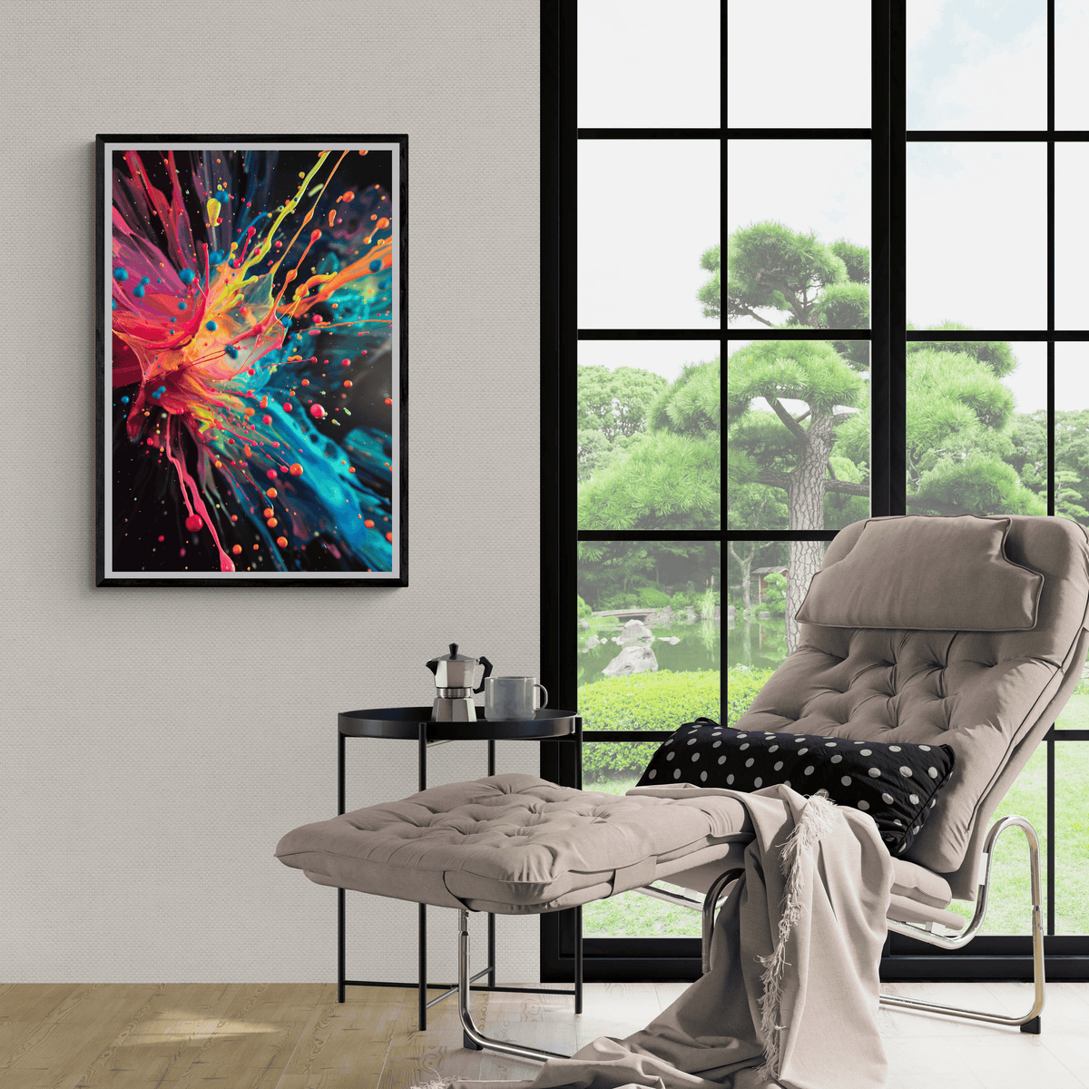 Pintura Splash 3D en un interior