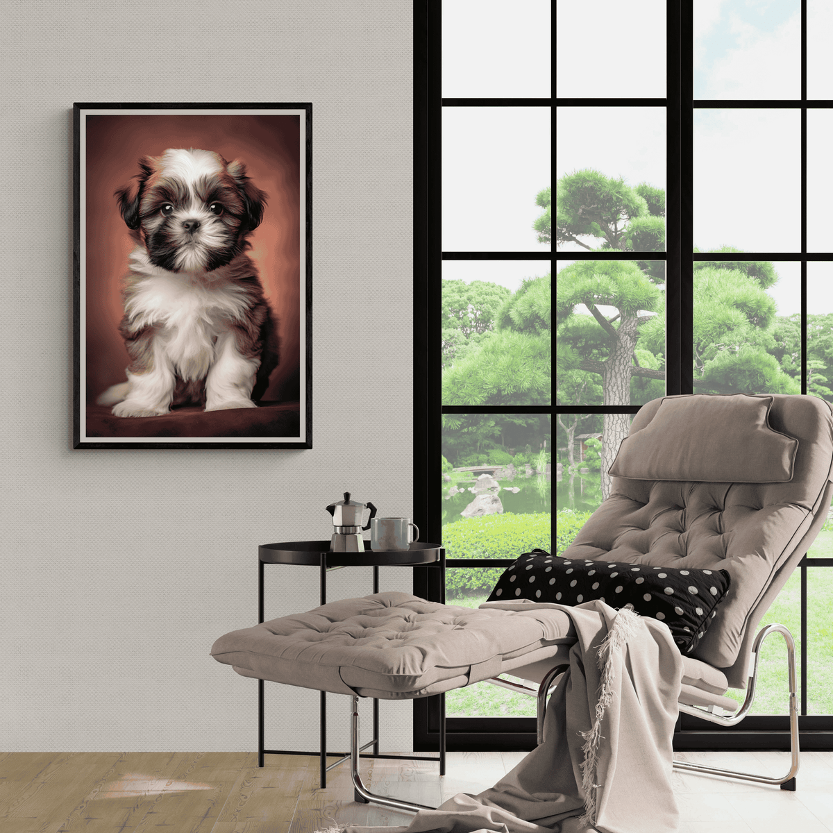 Cachorro Shih Tzu en un interior