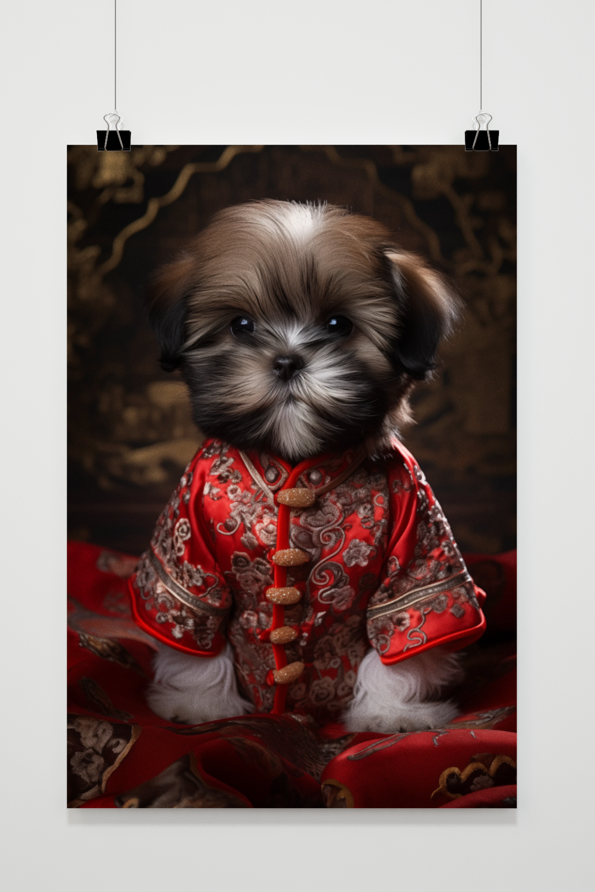Póster Shih Tzu con Traje de 25 Artstreet