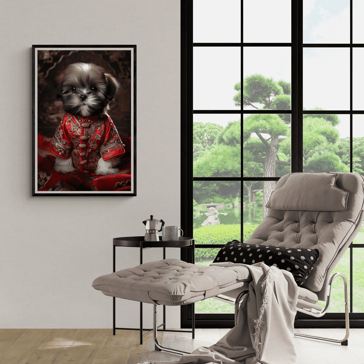 Shih Tzu con Traje en un interior