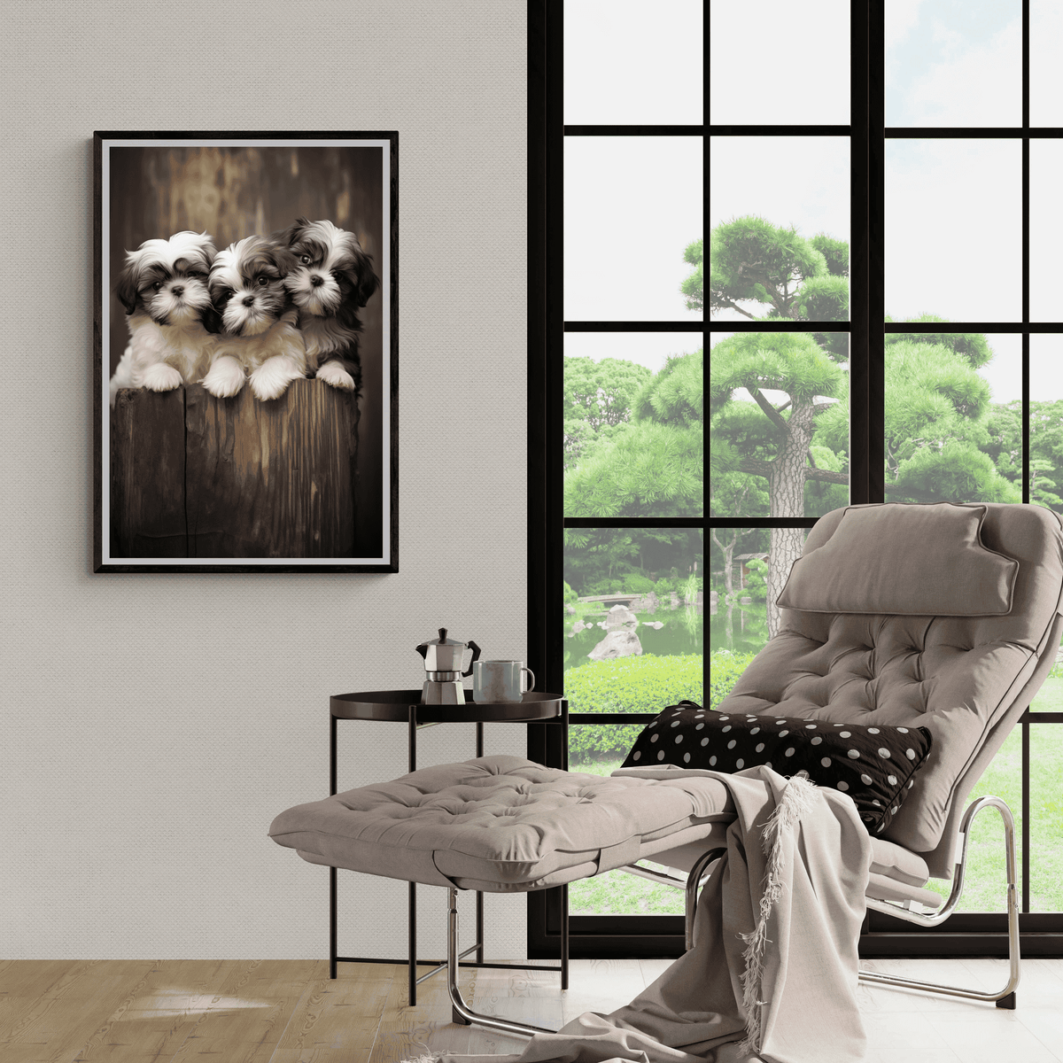 Shih Tzus en un interior