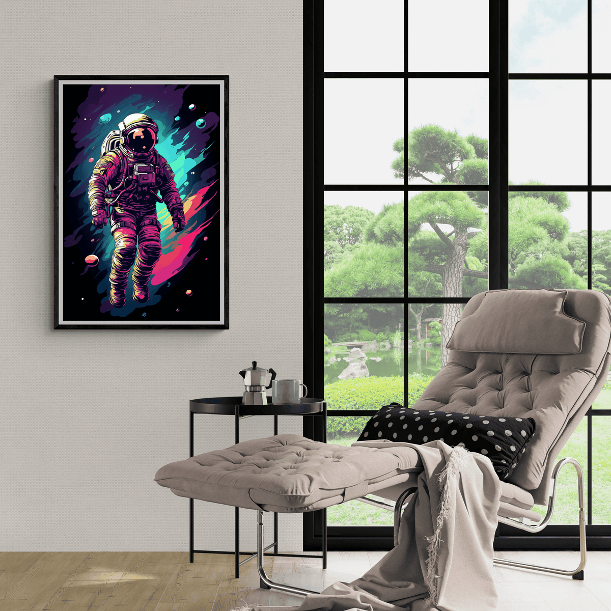 Astronauta en un interior
