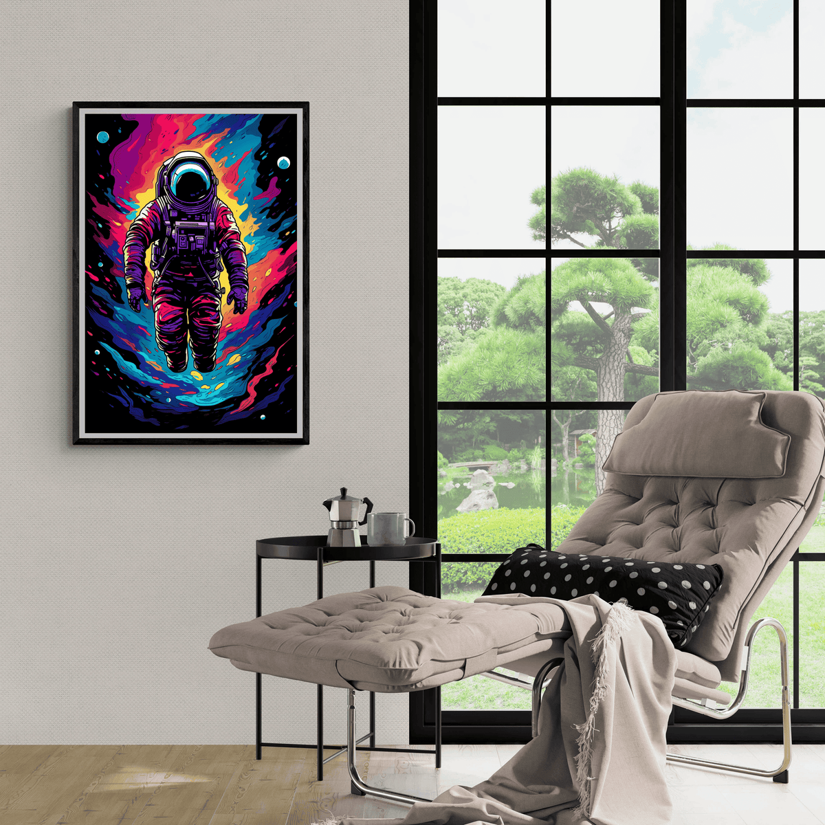 Astronauta de Colores en un interior