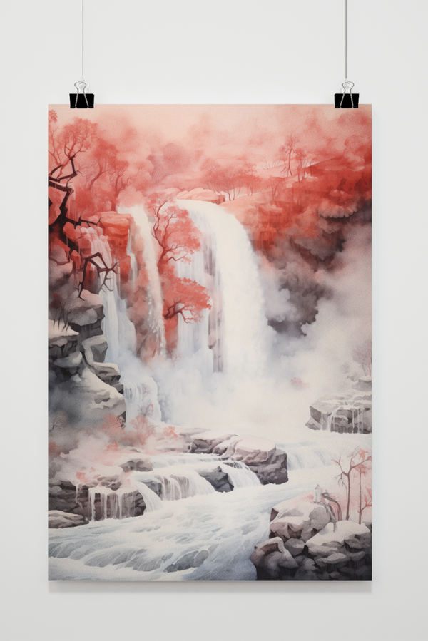 Wasserfall Rosa Poster