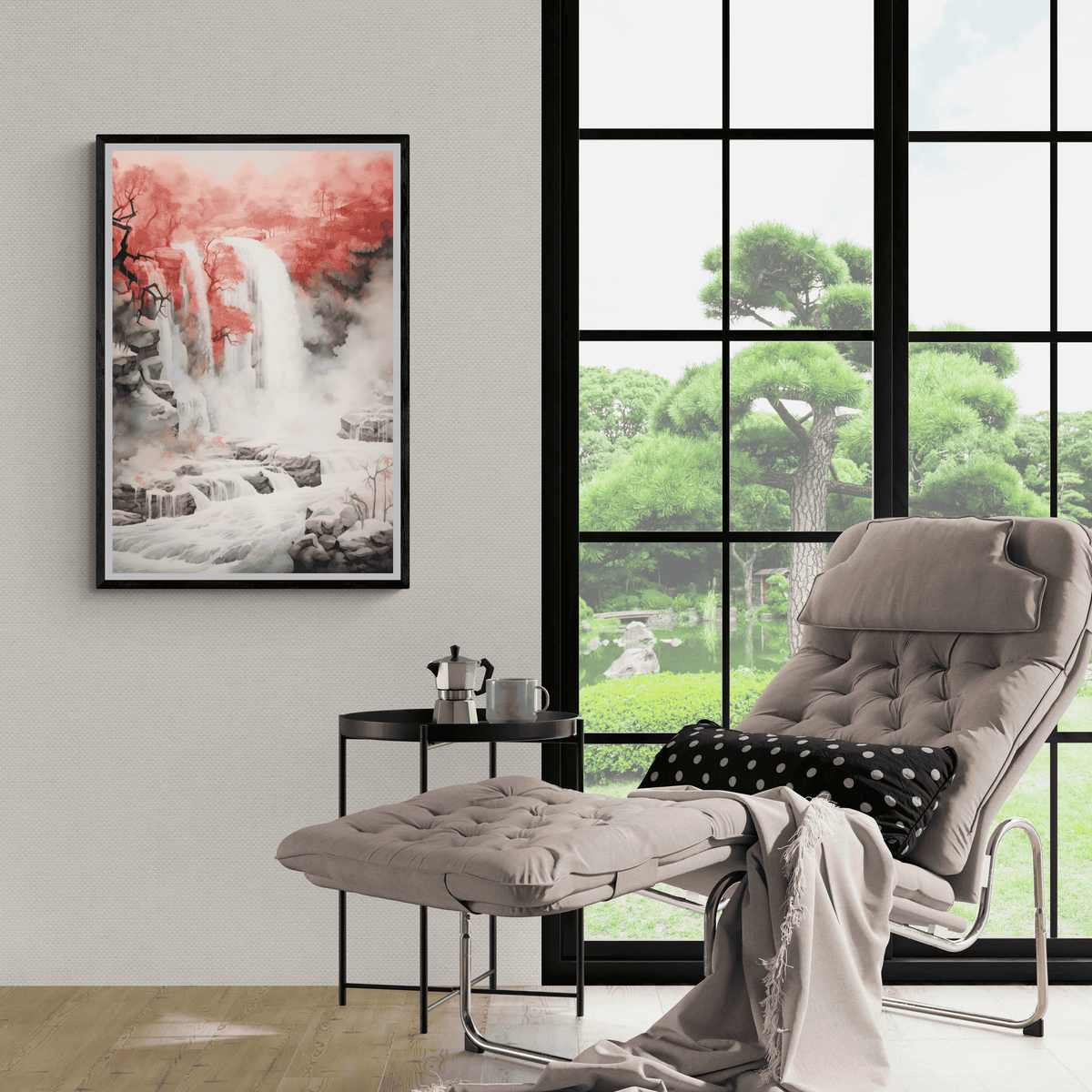 Cascada Rosa en un interior