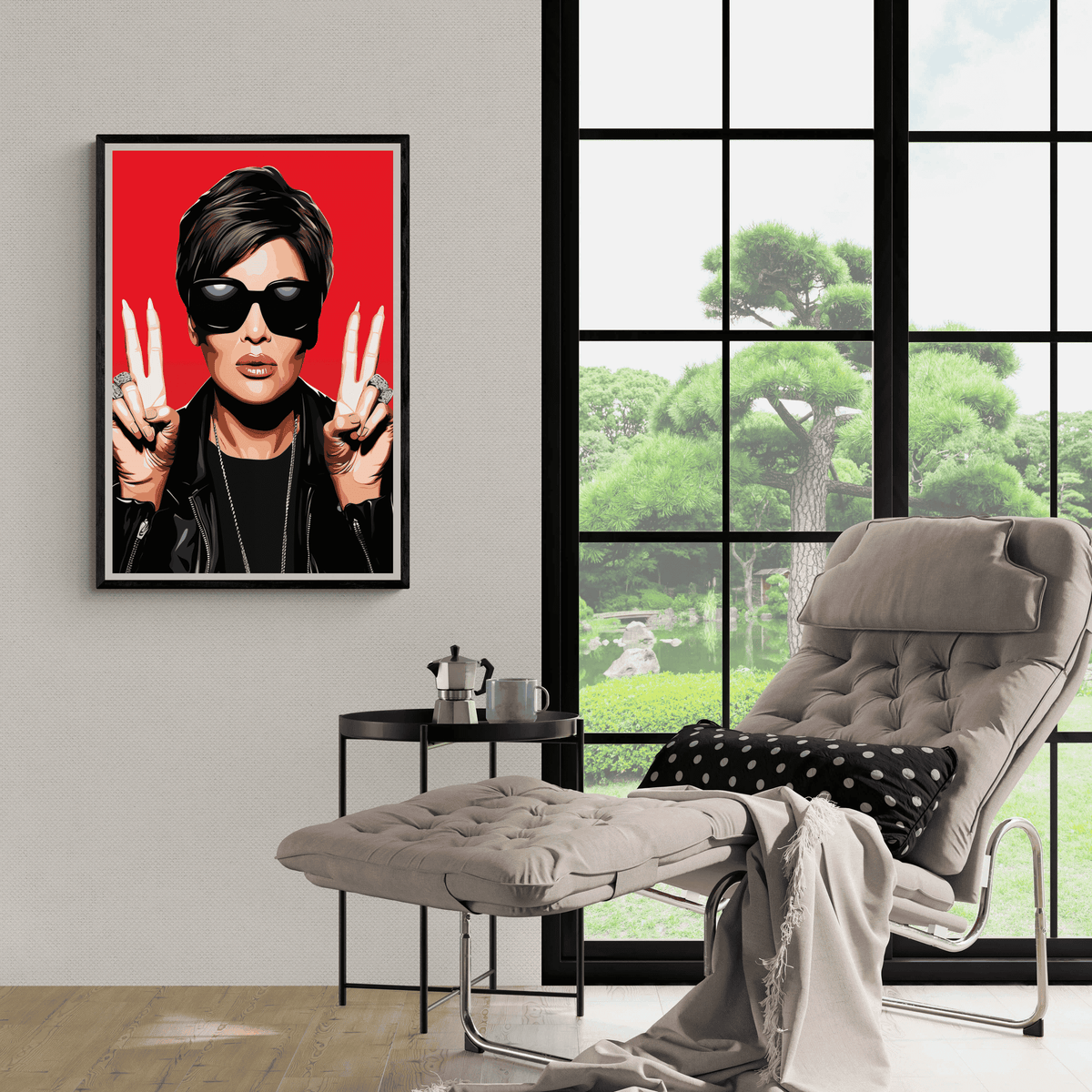 Kris Jenner Rojo en un interior