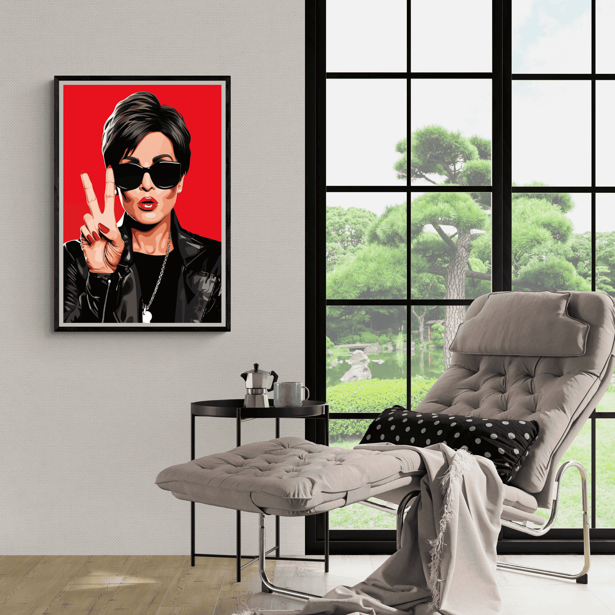 Kris Jenner Peace en un interior