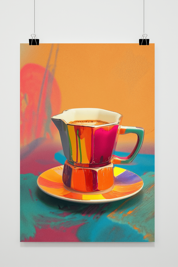 Italienischer Kaffee Bunt Poster
