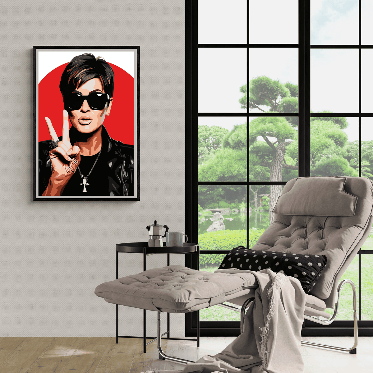 Kirs Jenner Rojo Blanco en un interior