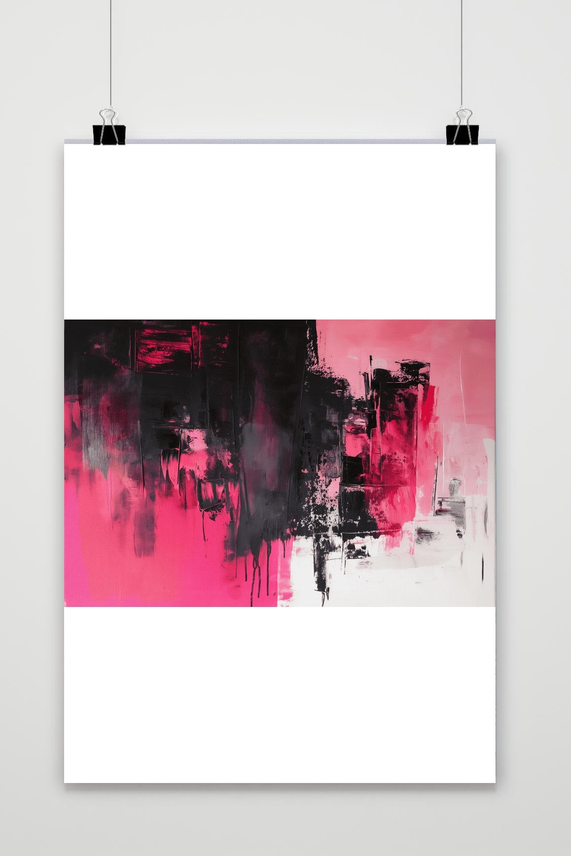 Póster Abstracto Rosa y Negro de 25 Artstreet
